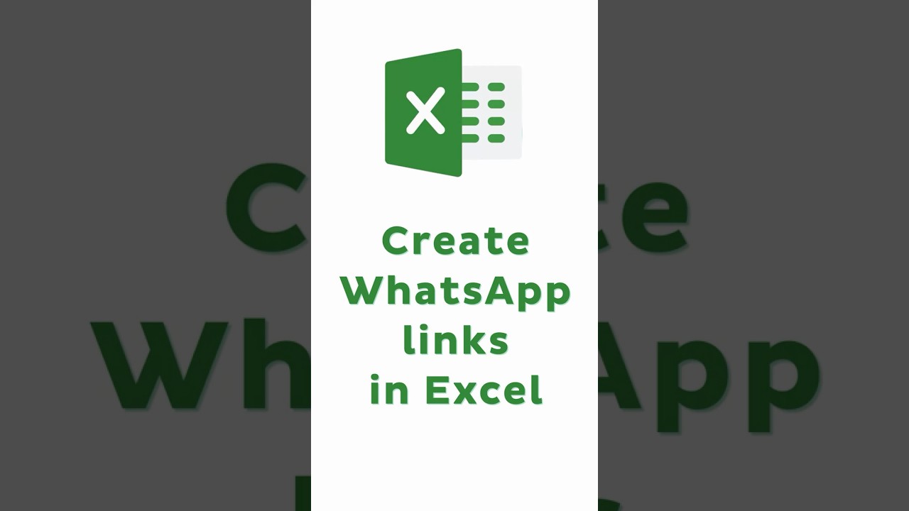 Create WhatsApp Links in Excel in 20 Seconds 📱