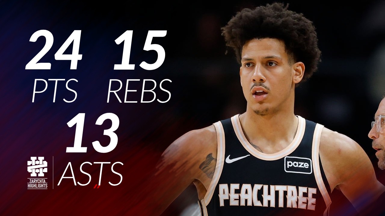 Jalen Johnson 24 pts 15 rebs 13 asts vs Magic 25/26 season