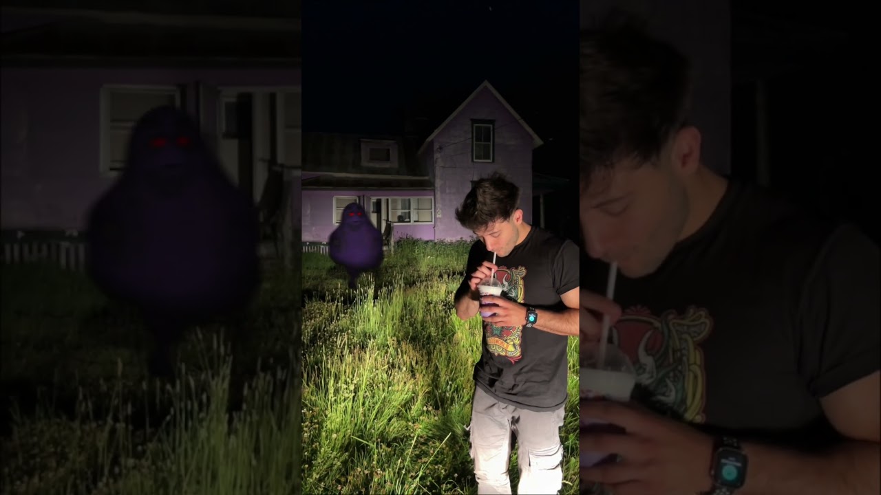 Don’t Drink Grimace Shake Outside His House at 3AM! 🏠
