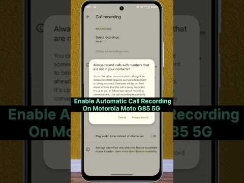 Motorola Moto G85 5G Hidden Feature: Enable Auto Call Record | Call Recording #motog85 #shorts