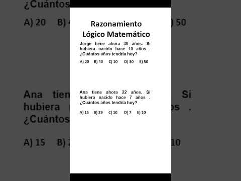 Razonamiento Lógico Matemático | Edades  #maths #prepa #examenes #algebra #examendeadmision