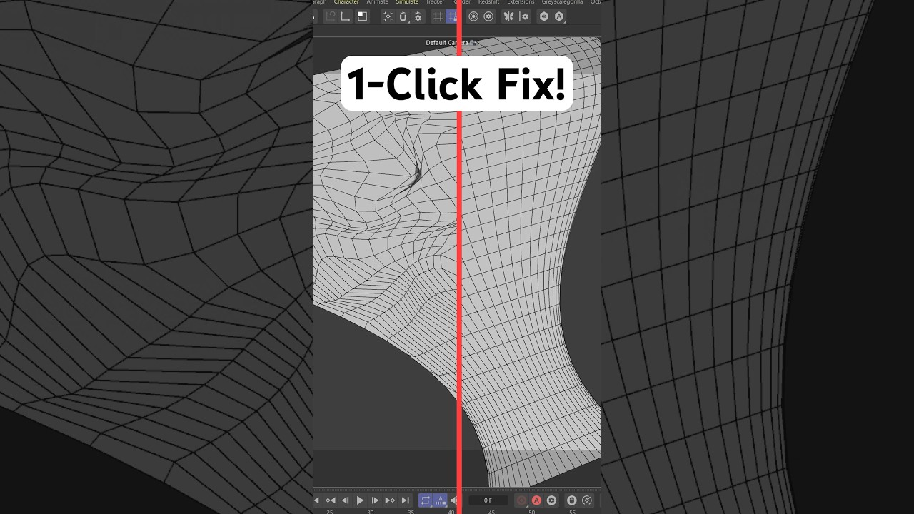 One-Click Topology Fix with Set Flow in C4D