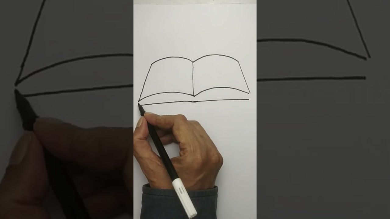 Easy Guide to Drawing an Open Book in One-Point Perspective 📖