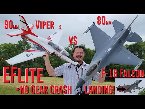 E-flite - Viper 90mm VS F-16 Falcon 80mm - Plus Crash & Repair Footage!!!