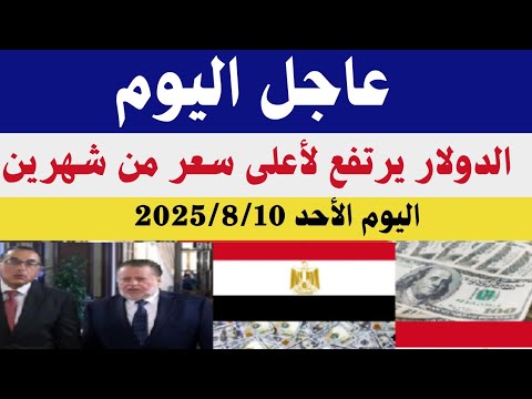 سعر الدولار اليوم/أسعار الدولار في مصر اليوم الأحد 2025/8/10/سعر الدولارفي السوق السوداء في مصر