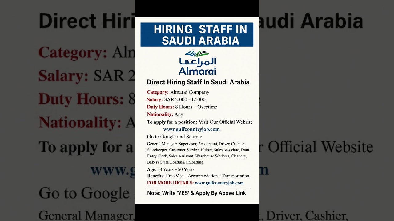 Almarai Careers in Saudi Arabia – Apply Today!