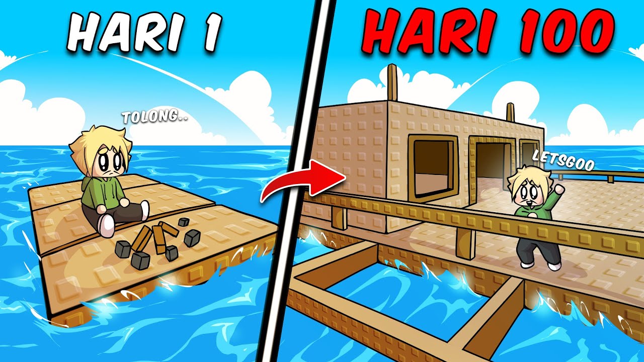 Survive 100 Hari di Rakit Kecil di Laut 🌊