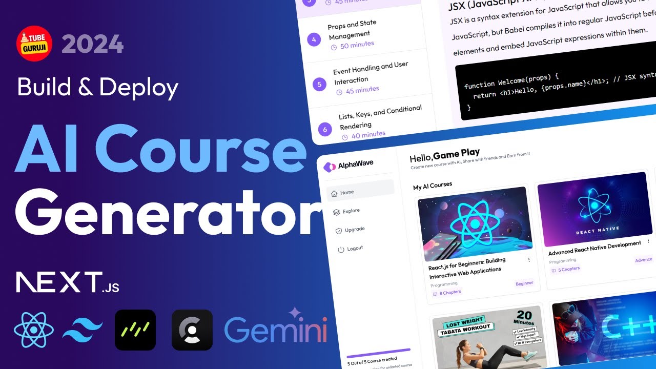 Full Stack AI Course Generator with Next.js & Tools