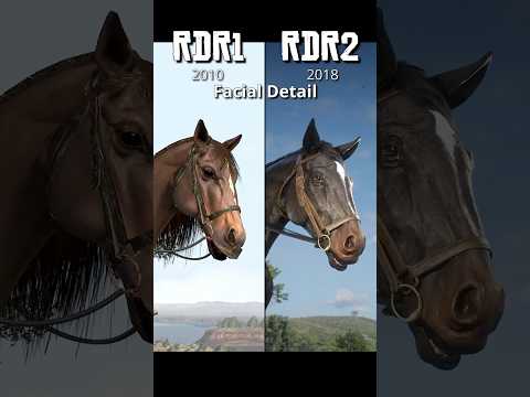 RDR1 VS RDR2 - Horse Detail Comparison #shorts #rdr2 #reddeadredemption #rdr #horses