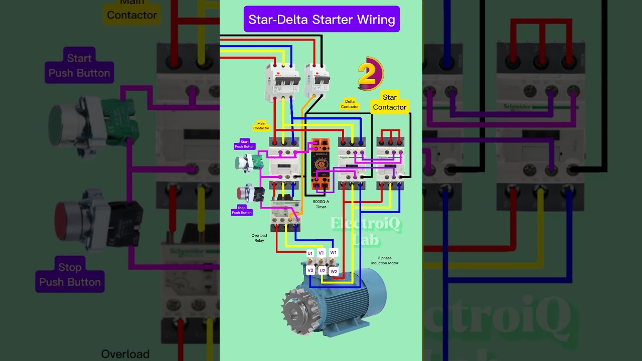 Star-Delta Starter Wiring Diagram Explained ⚡