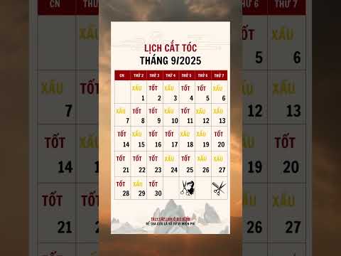 Lịch cắt tóc tháng 9 năm 2025 #tuvi #tuvivn #tuvivietnam #phongthuy #tamlinh #tuvi2025 #atty2025