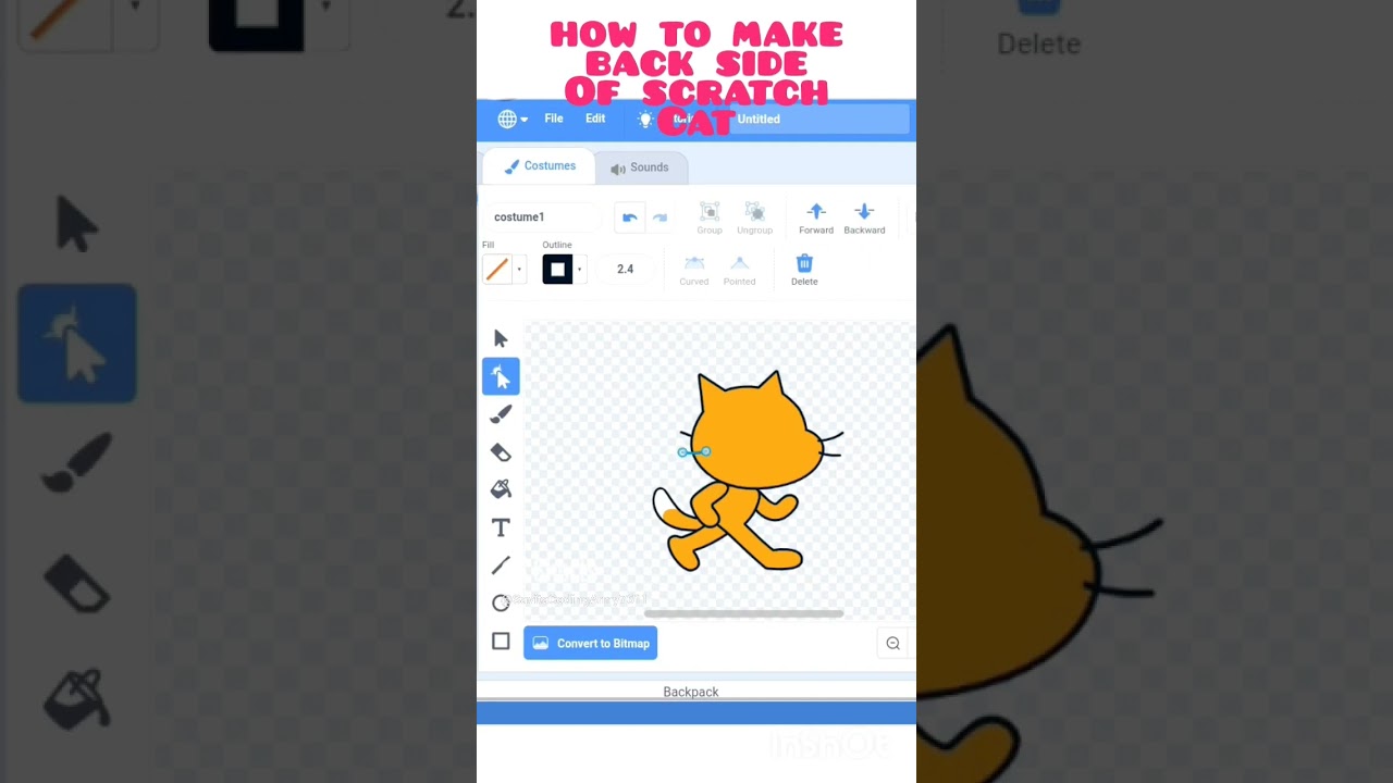 Create the Back Side of Scratch Cat: Step-by-Step Tutorial 🐱
