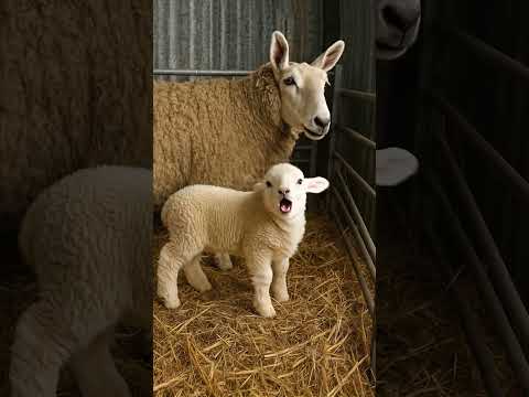 Little Sheep Sound 🐑 Shouts Mom Together #goat #babysheep #funnyanimal #cute #animals