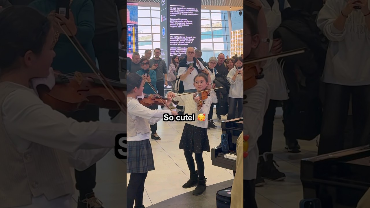11 Prodigy Sisters Play Vivaldi Winter at Rome Airport 🎻