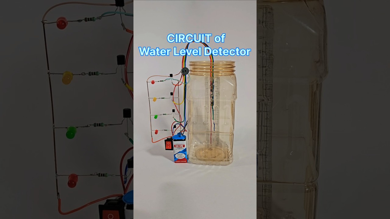 Circuit of Water Level Detector 😱 Science Project Working Model for Shorts #diy  #shorts #ytshorts