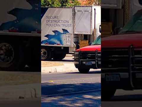 Iron mountain shredding garbage truck