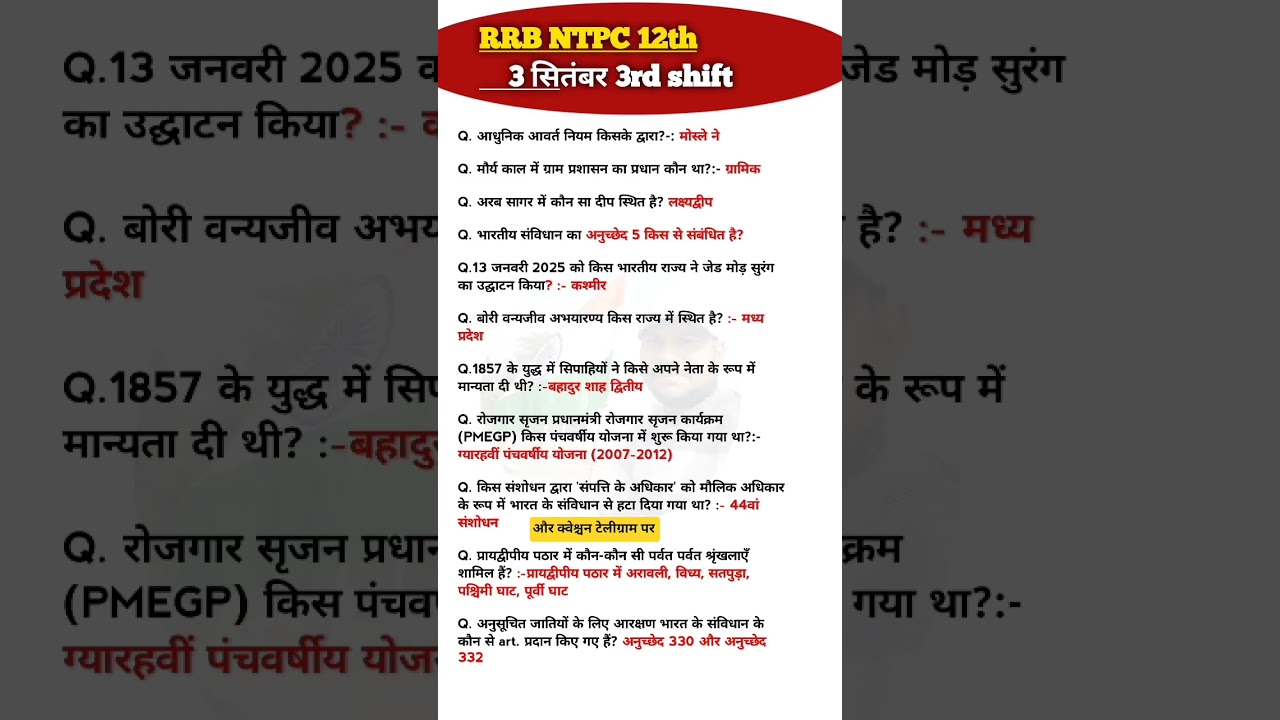 RRB NTPC 3rd Shift Review & Analysis - Sept 3, 2025