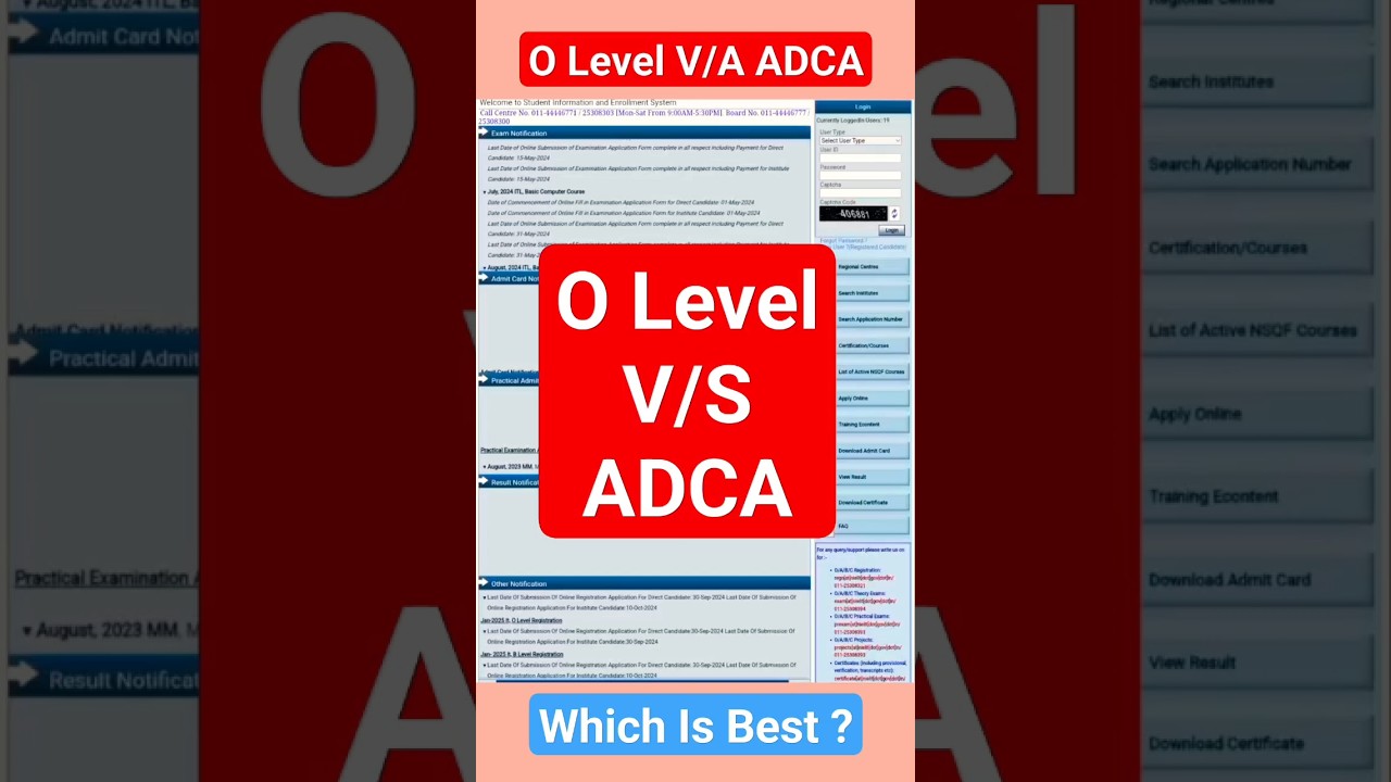 O Level V/S ADCA || Which Is Best ? || #olevelcourse #adca #viralvideo #ytshorts