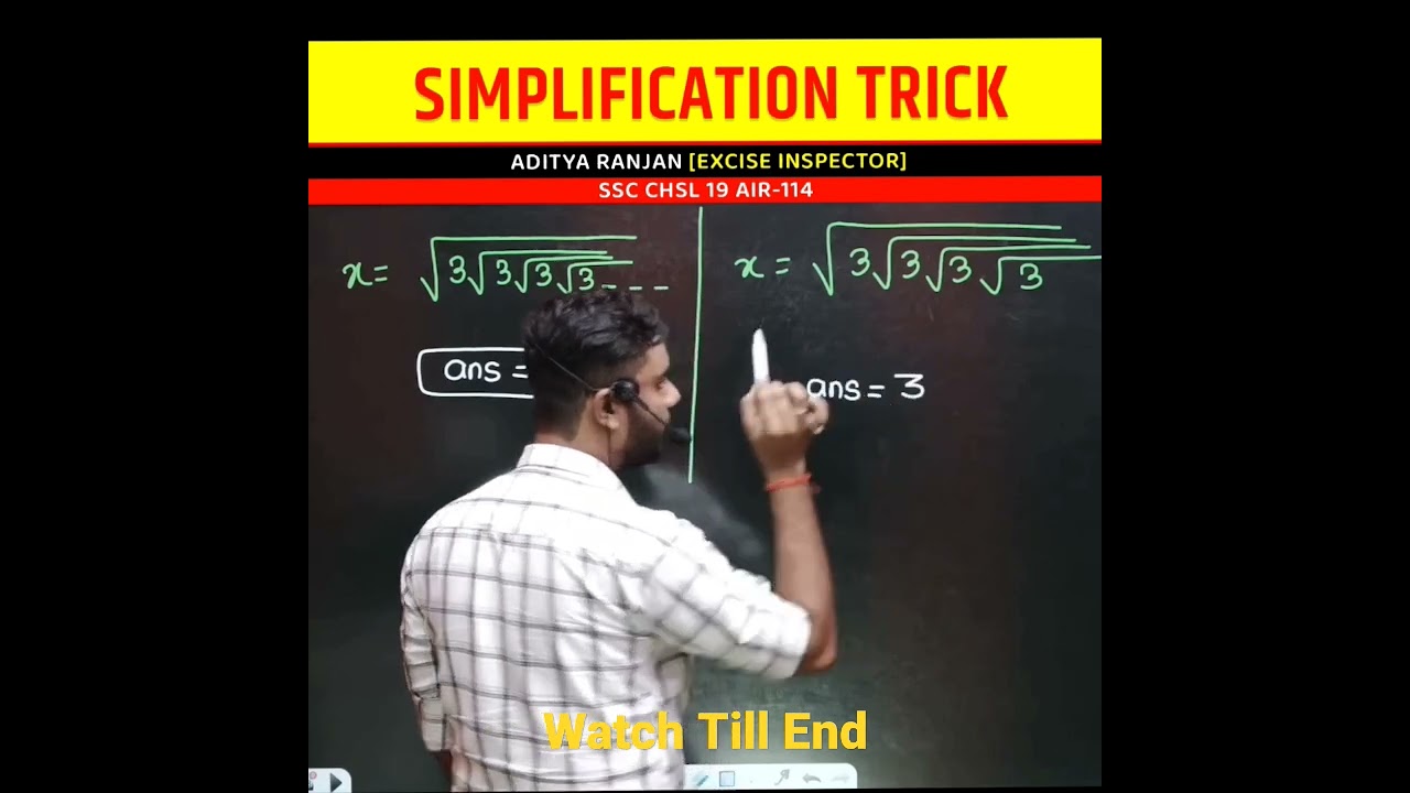 Maths Simplification Tricks by Aditya Ranjan 🔥
