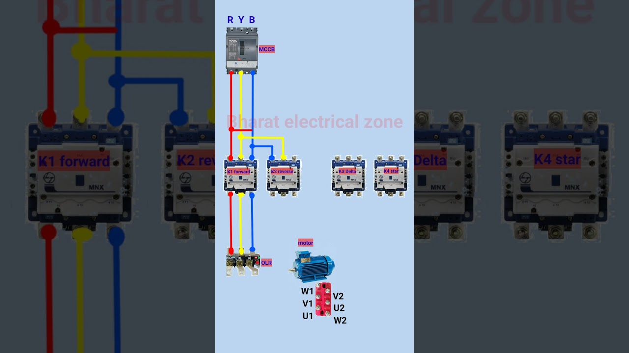 Star Delta Reverse & Forward Wiring ⚡ #Shorts