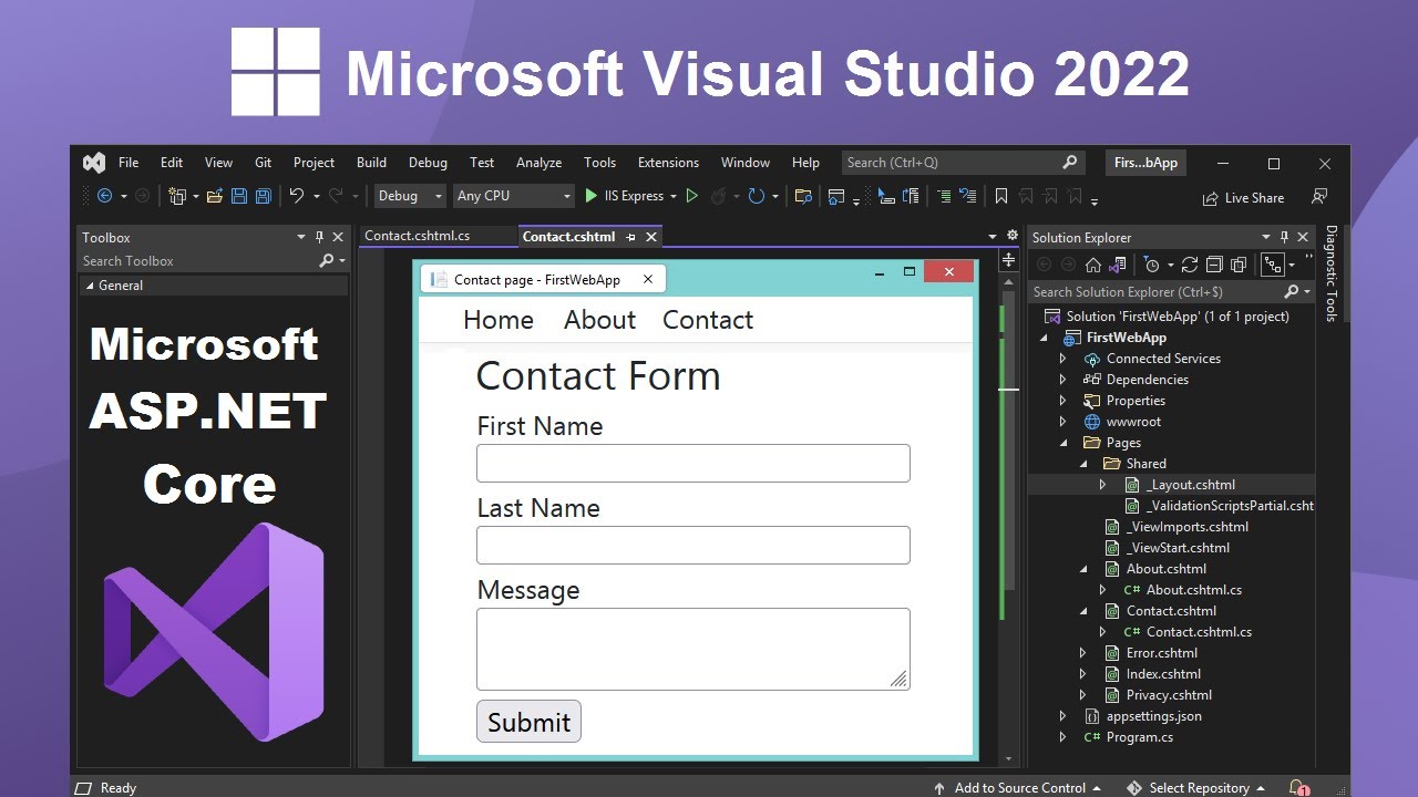 Build ASP.NET Core Web App with Visual Studio 2022