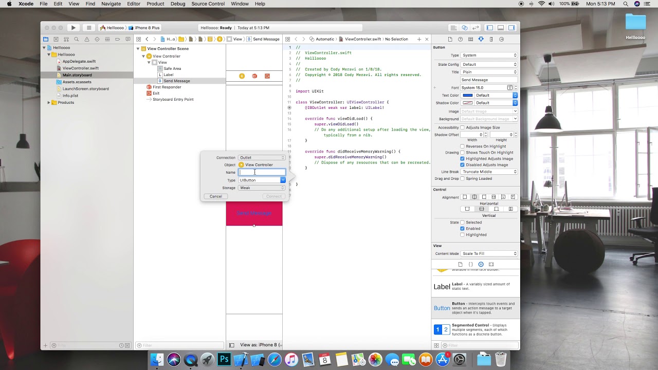 iOS Hello World Tutorial with Swift 4 & Xcode 9.2