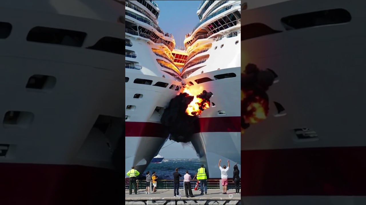 Massive Cruise Ship Collision and Fire at Port π’