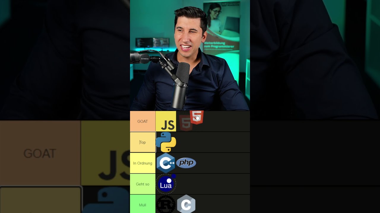 Programmiersprachen Tier List - Ranking der beliebtesten Sprachen