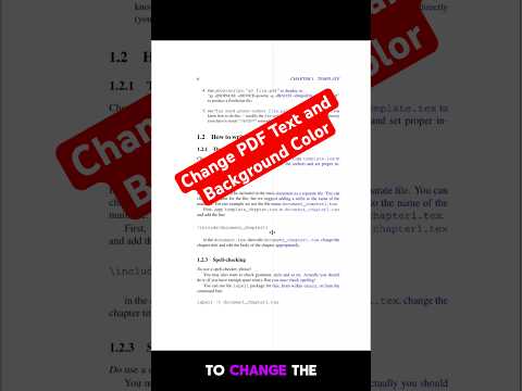 Change PDF text color and background color