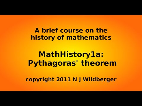 Pythagoras' theorem (a) | Math History | NJ Wildberger