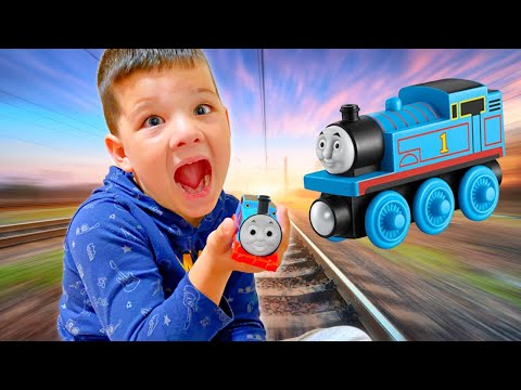 CALEB PRETEND PLAY FUN with TRAINS!! Caleb and MOMMy PLAY PRETEND with tHOmas & FRIENDS TRAIN TOY!