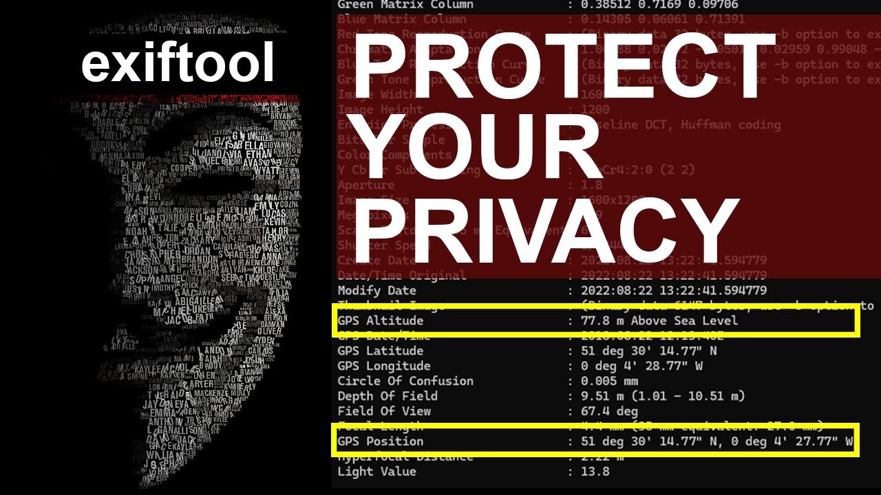 Exiftool - Protect Your Privacy by Removing Photo Metadata