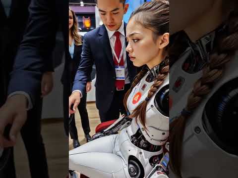 الروبوت البشري يظهر داخل البدلة حدث مباشر روبوت الذكاء الاصطناعي التكنولوجيا الجديدة 2025
