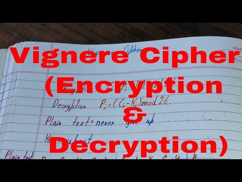Vigenere cipher|Vigenere cipher encryption and decryption|Vigenere cipher example