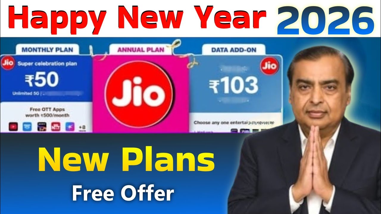 Jio New Year 2026 Offer: ₹103 Plan with Unlimited 5G 🎉