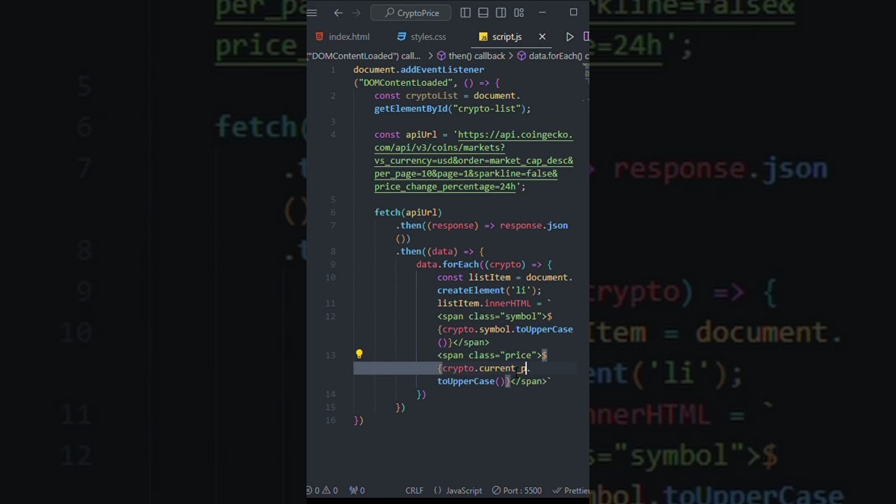 Get Crypto Prices with CoinGecko API in JavaScript