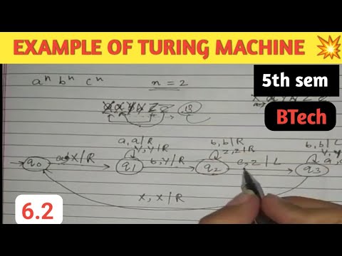 6.2 EXAMPLE OF TURING MACHINE (TOC) ,#education ,#engineering ,#computer ,#college ,#btech ,#cs