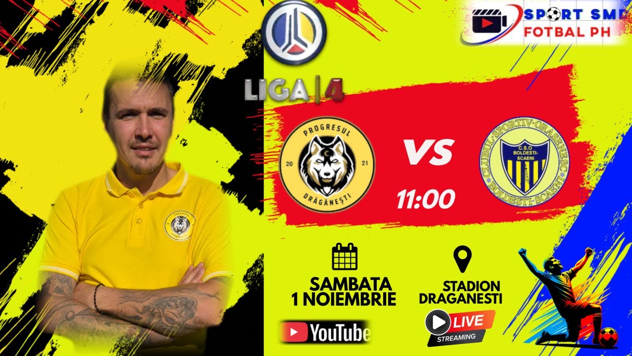 Live: Progresul Draganesti vs. CSO Boldești - Liga 4 Match ⚽️