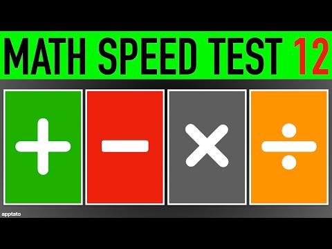 Math Speed Test #12 (20 Problems) - Addition Subtraction Multiplication Division Mental Maths Drill