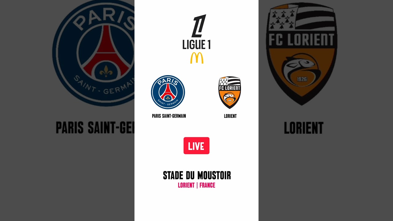 PSG vs Lorient en Direct 🏟️ - Ligue 1 Match à Ne Pas Rater!