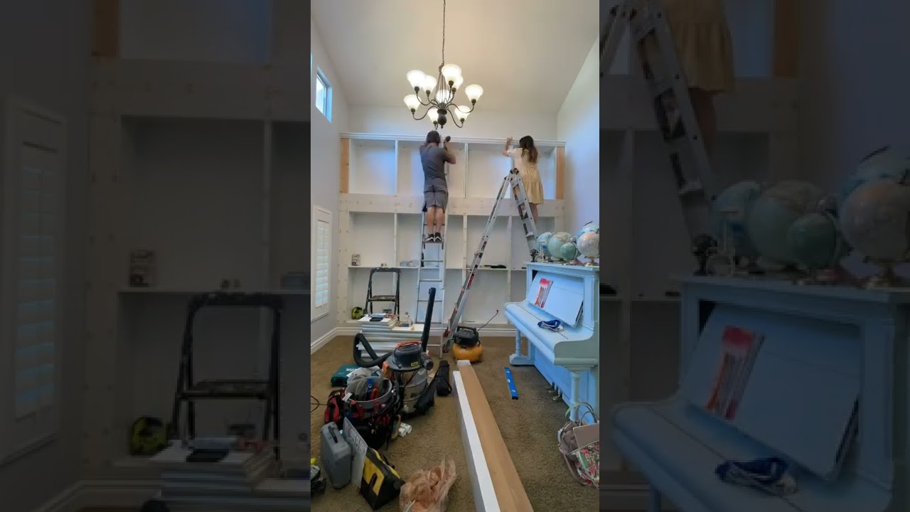 DIY Library from IKEA Billy Bookcases 📚