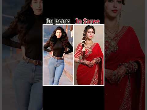 South Indian Beautiful Actresses | Jeans Look to Saree Look Transformation #south #shorts #ytshorts