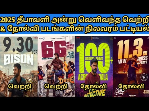 2025 Diwali Release Hit & Flop Movies |2025 தீபாவளி அன்று வெளிவந்த படங்களின் வெற்றி & தோல்வி நிலவரம்