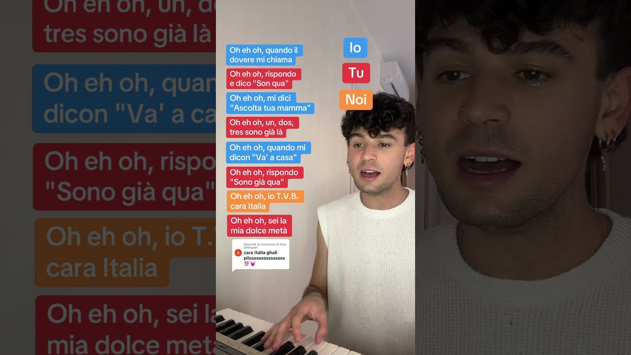 Ghali - Cara Italia (Piano Karaoke 🎙️) | Sing Along & Practice