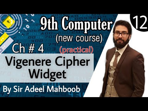 Vigenere Cipher Widget in hindi/urdu | 9th computer new book chapter 4