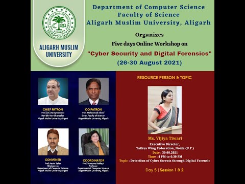 Day-5 of 5 Days Online Workshop on Cyber Security & Digital Forensics | Dept. of Comp. Science, AMU