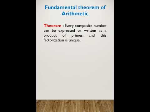 The Fundamental Theorem of Arithmetic. #composite #numbers #prime #arithmetic #fundamental #class