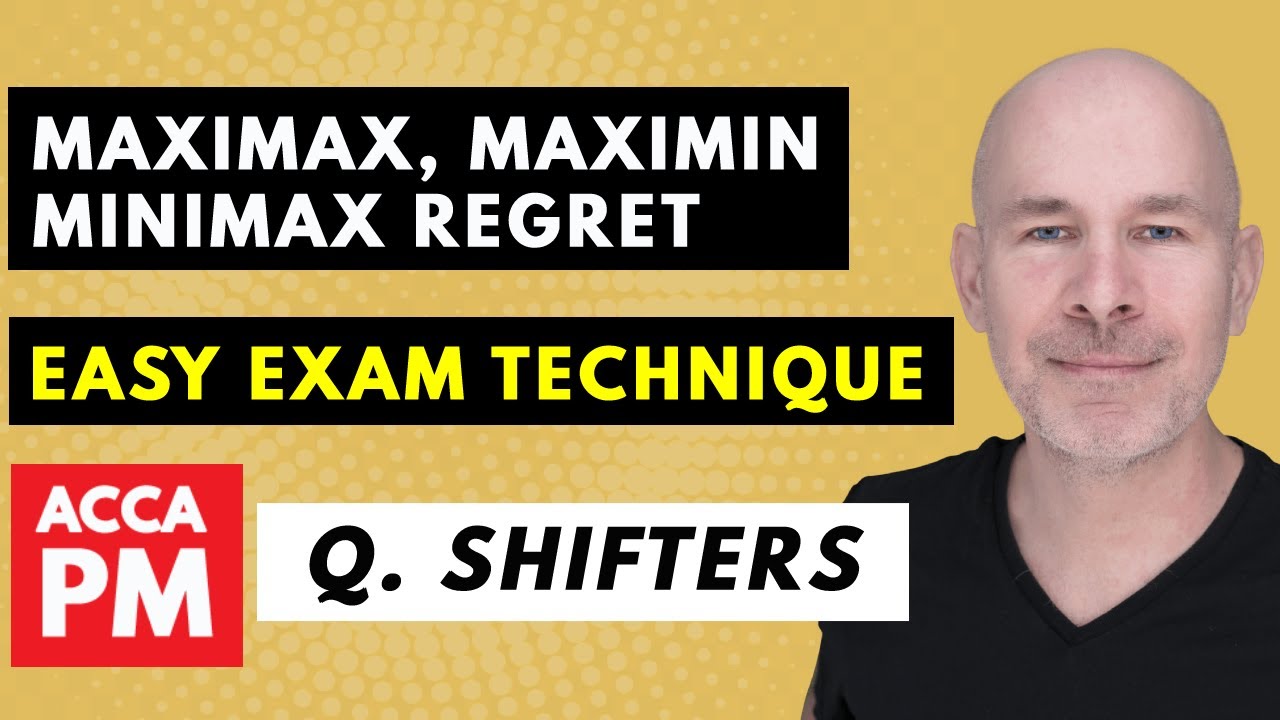 QUICK & EASY exam technique for MaxiMax, MaxiMin & Minimax Regret | ACCA CBE PM | Question Shifters
