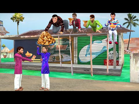 Greedy Samosa Wala Famous Street Food Samosa Thief Hindi Kahani Moral Stories New Comedy Video
