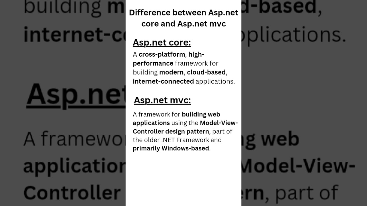 ASP.NET Core vs MVC: Key Differences Explained